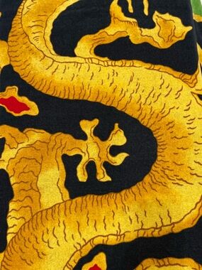 Valentino Black Mat with Golden Dragon Print